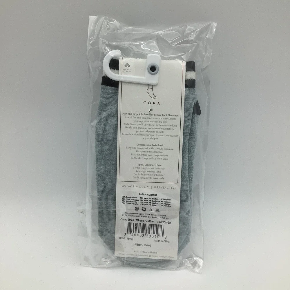 Tavi Cora Grip Socks Mirage Heather‎ Yoga Pilates Barre Size S New